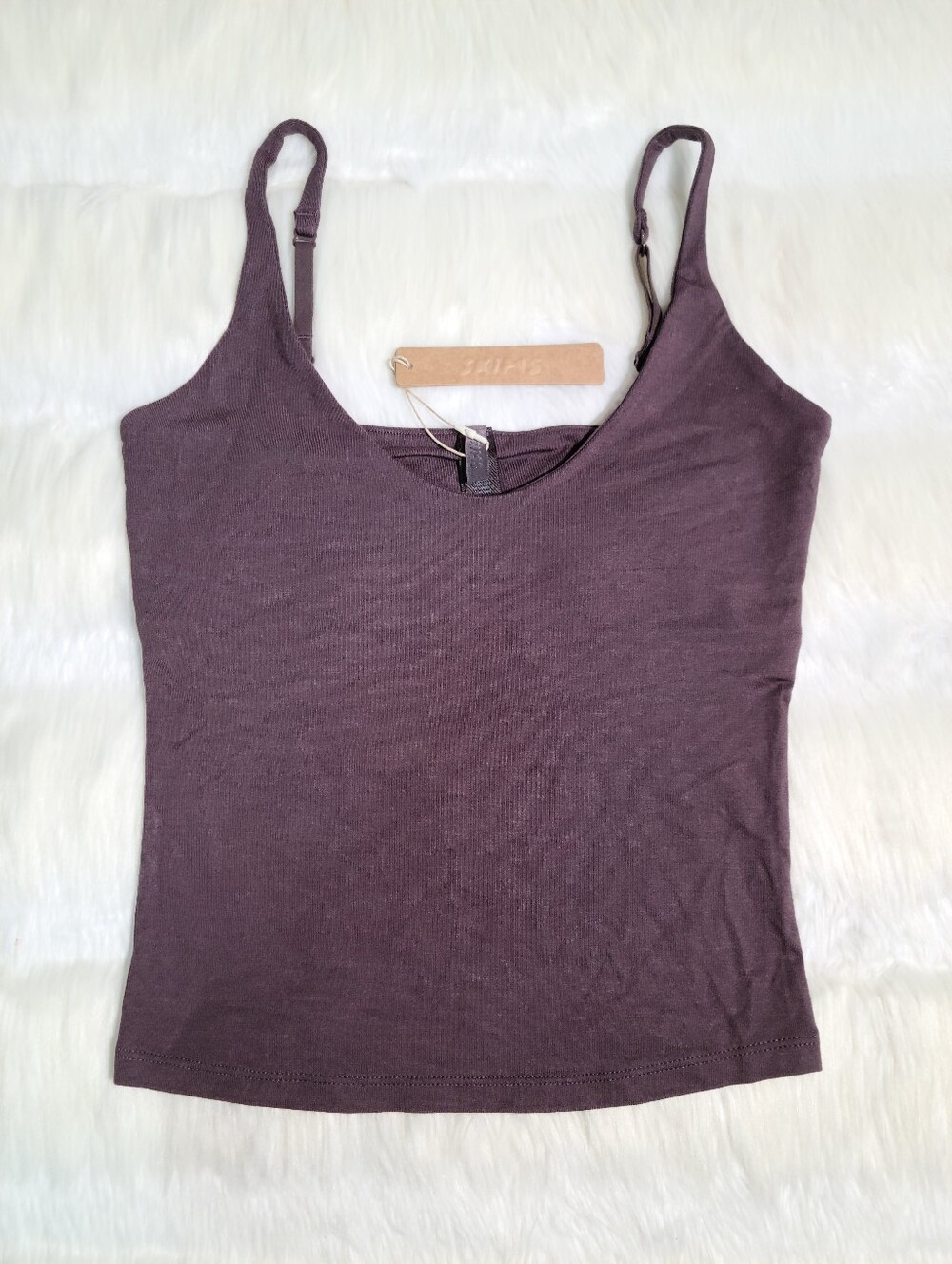SKIMS Smooth Lounge Skimpy Strap Cami Raisin Women XS NEW